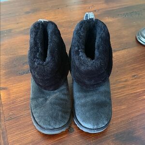 UGG Black Fluffy Boots